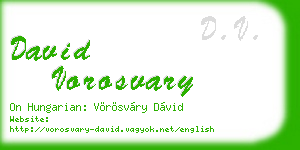 david vorosvary business card
