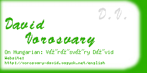 david vorosvary business card